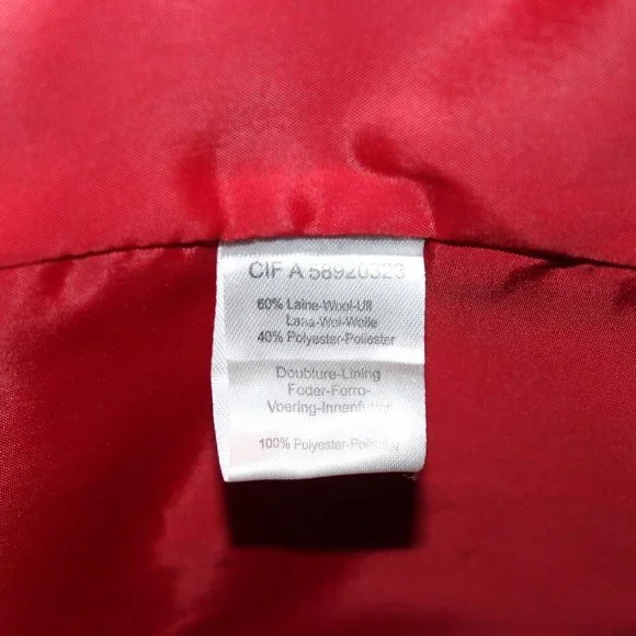 La Redoute US 6 UK 10 Red Belted Wool Blend Full Zip Snaps Knit Collar Coat - Picture 11 of 11